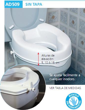 Elevador WC regulable en altura AD510S sin asas